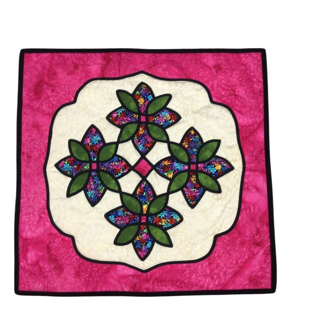 Floral Patterned Quilt Batik Table Topper 20x20